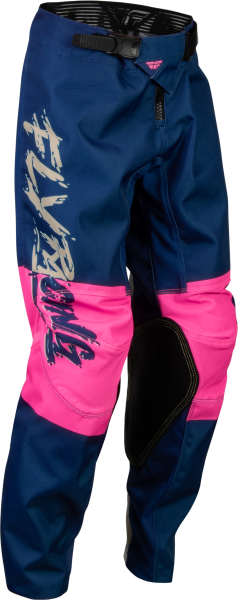 FLY RACING - YOUTH KINETIC KHAOS PANTS PINK/NAVY/TAN SZ 18 - Image 1