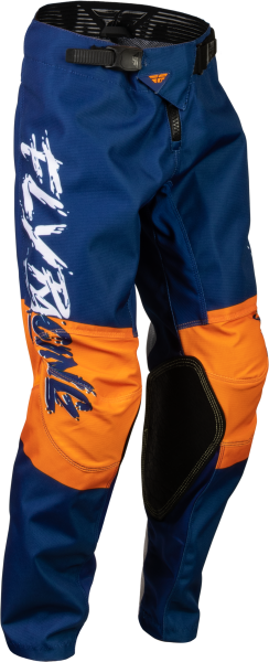 FLY RACING - YOUTH KINETIC KHAOS PANTS WHITE/NAVY/ORANGE SZ 18 - Image 1