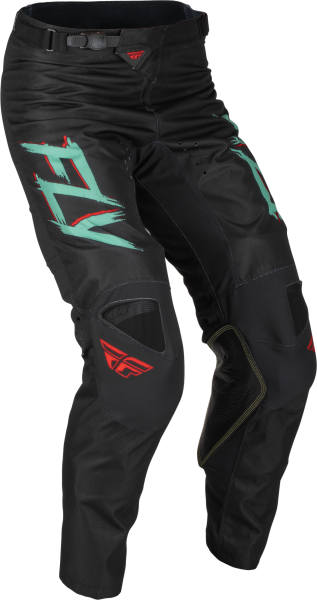 FLY RACING - KINETIC S.E. RAVE PANTS BLACK/MINT/RED SZ 28 - Image 1