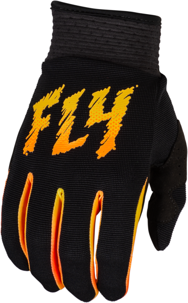 FLY RACING - YOUTH F-16 GLOVES BLACK/YELLOW/ORANGE YL - Image 1