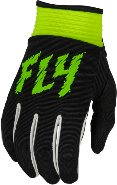 FLY RACING - YOUTH F-16 GLOVES BLACK/NEON GREEN YL - Image 1