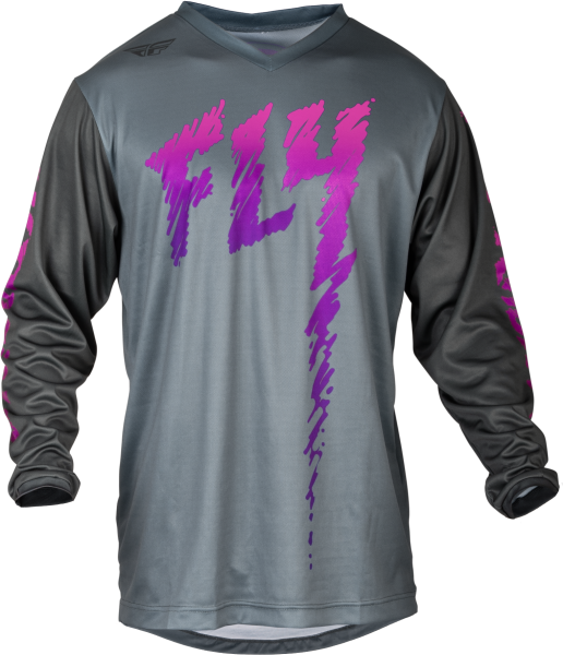 FLY RACING - YOUTH F-16 JERSEY GREY/CHARCOAL/PINK YS - Image 1