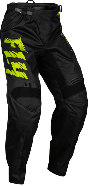 FLY RACING - YOUTH F-16 PANTS BLACK/NEON GREEN/LIGHT GREY SZ - Image 1