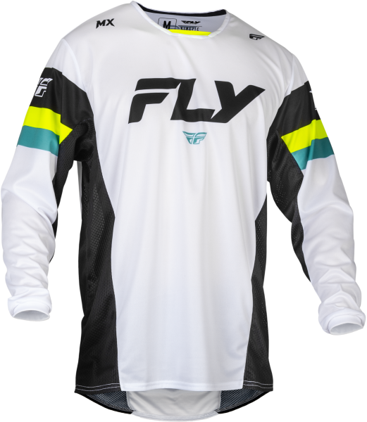 FLY RACING - KINETIC PRIX JERSEY WHITE/BLACK/HI-VIS 2X - Image 1