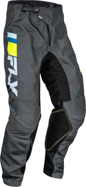 FLY RACING - YOUTH KINETIC PRIX PANTS ICE GREY/CHARCOAL/HI-VIS SZ 18 - Image 1