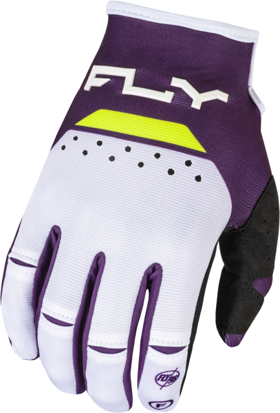 FLY RACING - YOUTH KINETIC RELOAD GLOVES DEEP PURPLE/WHITE/HI-VIS YL - Image 1