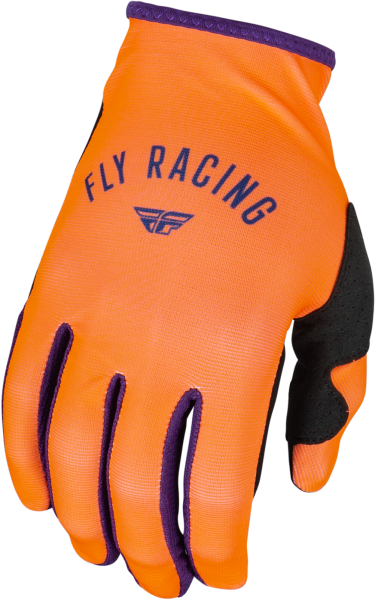 FLY RACING - GIRL'S LITE GLOVES NEON CORAL/DEEP PURPLE YL - Image 1