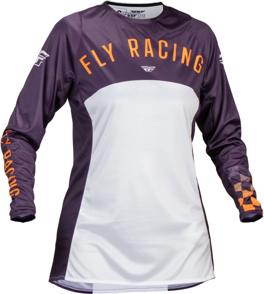 FLY RACING - WOMEN'S LITE JERSEY DEEP PURPLE/WHT/NEON CORAL 2X - Image 1