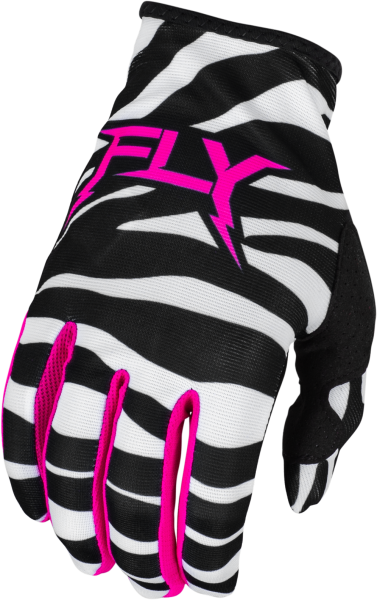 FLY RACING - YOUTH LITE UNCAGED GLOVES BLACK/WHITE/NEON PINK YM - Image 1