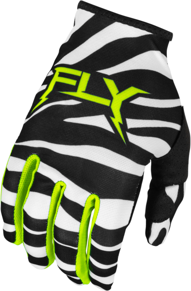 FLY RACING - YOUTH LITE UNCAGED GLOVES BLACK/WHITE/NEON GREEN YM - Image 1