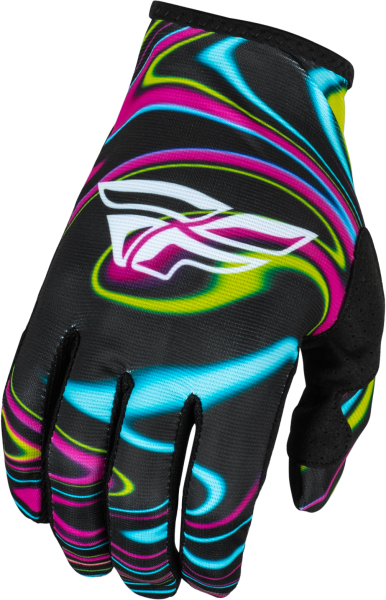 FLY RACING - LITE WARPED GLOVES BLACK/PINK/ELECTRIC BLUE 2X - Image 1