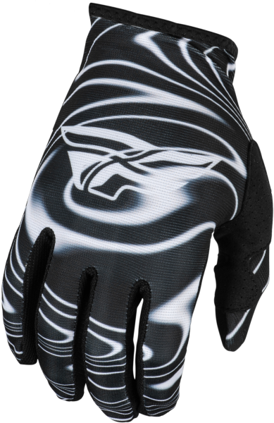 FLY RACING - LITE WARPED GLOVES BLACK/WHITE 2X - Image 1