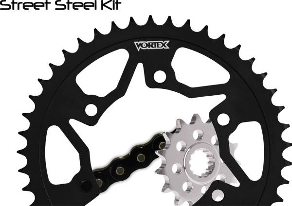 VORTEX - SPROCKET/CHAIN KIT STL/STL 15/43T SIL SX3 530-108L BLK - Image 1