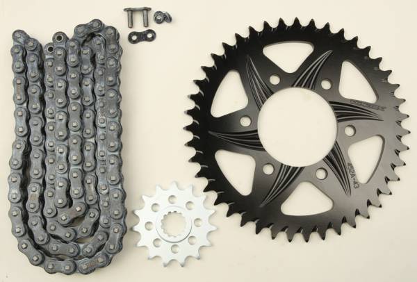 VORTEX - SPROCKET/CHAIN KIT STL/ALU 15/43T BLK SX3 520-112L BLK - Image 1