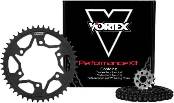 VORTEX - SPROCKET/CHAIN KIT STL/STL 14/47T SIL SX3 520-110L BLK - Image 1