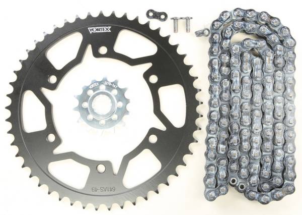 VORTEX - SPROCKET/CHAIN KIT STL/STL 14/49T SIL SX3 520-108L BLK - Image 1