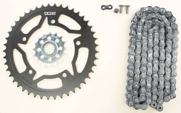 VORTEX - SPROCKET/CHAIN KIT STL/STL 16/45T SIL RX3 520-110L BLK - Image 1