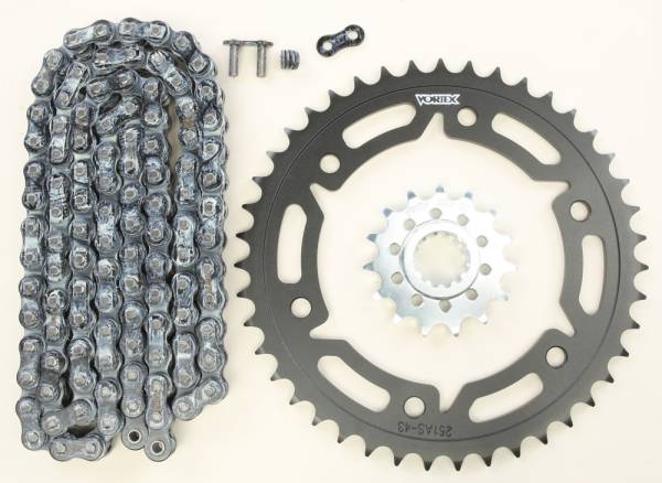 VORTEX - SPROCKET/CHAIN KIT STL/STL 15/43T SIL RX3 520-114L BLK - Image 1