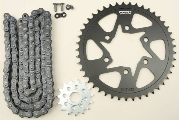 VORTEX - SPROCKET/CHAIN KIT STL/STL 15/45T SIL SX3 520-112L BLK - Image 1