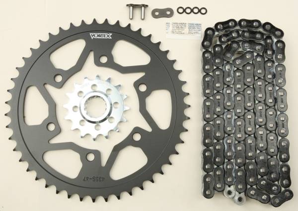 VORTEX - SPROCKET/CHAIN KIT STL/STL 16/47T SIL RX3 520-116L BLK - Image 1