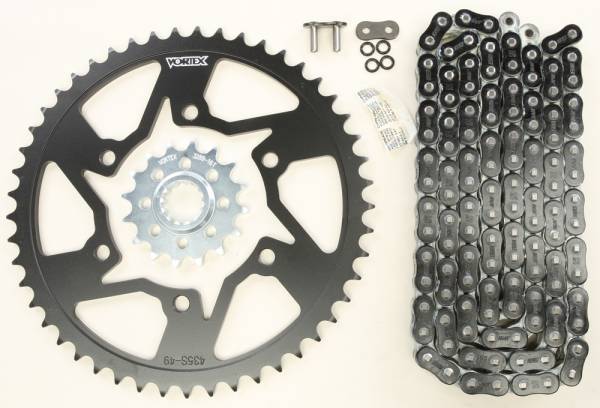 VORTEX - SPROCKET/CHAIN KIT STL/STL 16/49T SIL RX3 520-120L BLK - Image 1