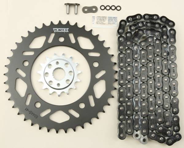 VORTEX - SPROCKET/CHAIN KIT STL/STL 15/41T SIL RX3 520-114L BLK - Image 1