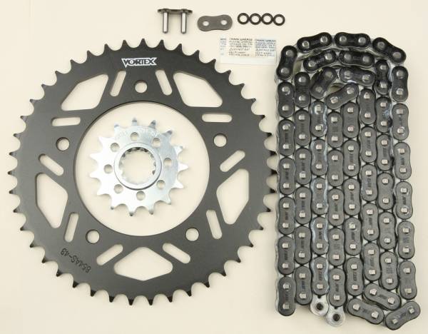 VORTEX - SPROCKET/CHAIN KIT STL/STL 15/43T SIL RX3 520-114L BLK - Image 1