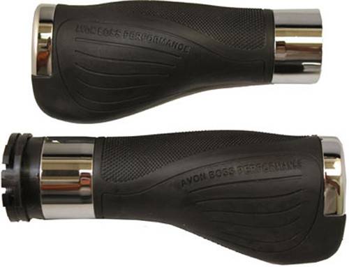 AVON - BOSS PERFORMANCE GRIPS RUBBER W/CABLE THROTTLE (CHROME) - Image 1