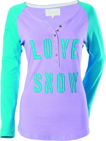 DSG - LOVE SNOW L/S HENLEY VIOLET/TURQUOISE 2X - Image 1