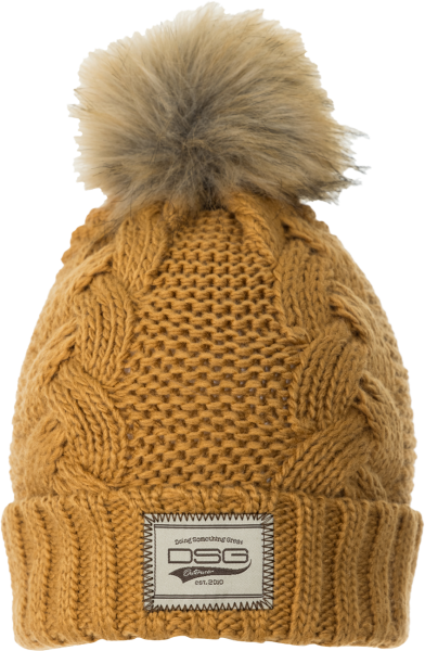 DSG - CHUNKY KNIT POM BEANIE TAN - Image 1