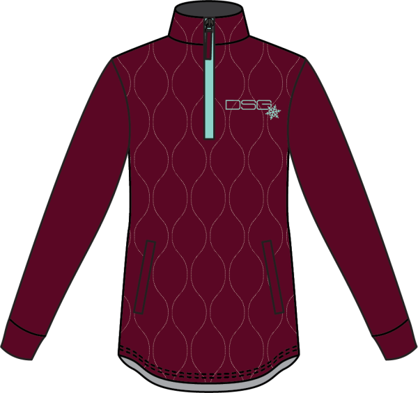 DSG - CASSANDRA TECHNICAL SWEATER GARNET/AQUA 2X - Image 1