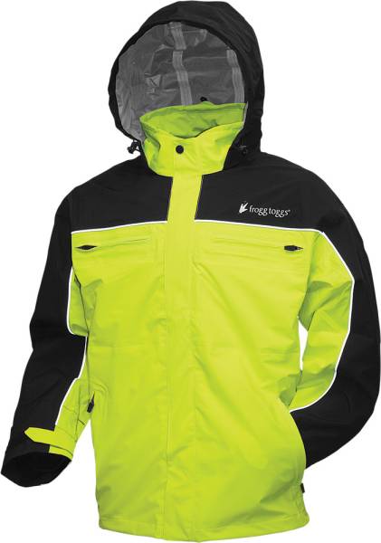 FROGG TOGGS - PILOT CRUISER JACKET BLACK/HI-VIS GREEN 2X - Image 1