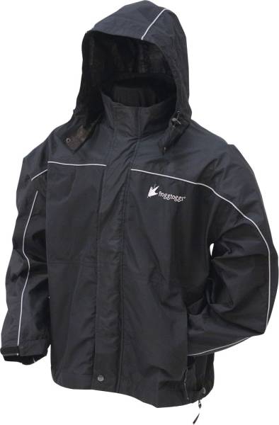 FROGG TOGGS - TOADZ HIGHWAY RAIN JACKET BLACK/SILVER 2X - Image 1