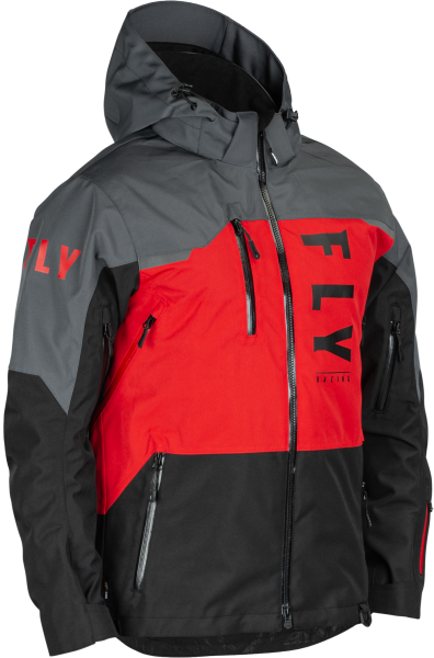 FLY RACING - CARBON JACKET BLACK/GREY/RED LG - Image 1