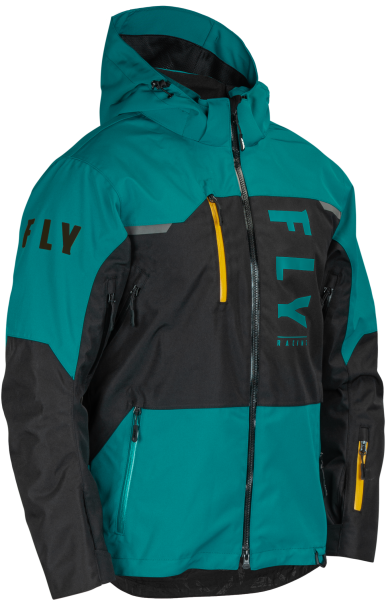 FLY RACING - CARBON JACKET BLACK/TEAL/ORANGE 2X - Image 1