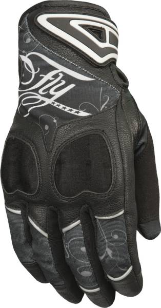 FLY RACING - WOMEN'S VENUS GLOVES BLACK/GREY LG - Image 1