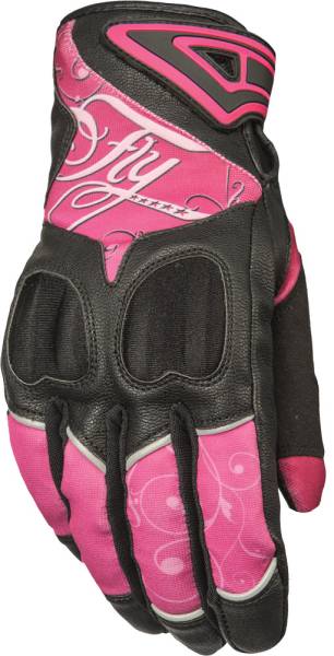 FLY RACING - WOMEN'S VENUS GLOVES PINK/BLACK LG - Image 1