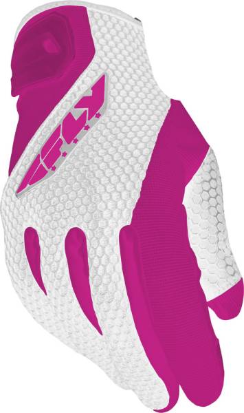 FLY RACING - WOMEN'S COOLPRO GLOVES WHITE/PINK LG - Image 1