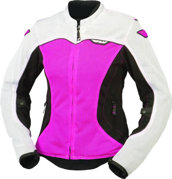 FLY RACING - WOMEN'S FLUX AIR MESH JACKET WHITE/PINK 2X - Image 1