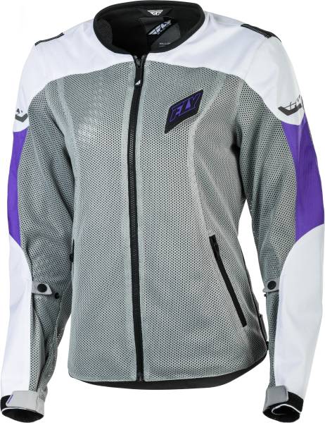 FLY RACING - WOMEN'S FLUX AIR MESH JACKET WHITE/PURPLE 2X - Image 1