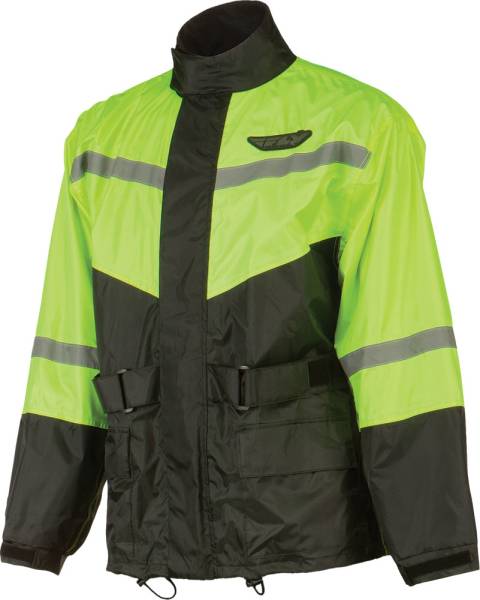 FLY RACING - 2-PIECE RAIN SUIT BLACK/HI-VIS 2X - Image 1