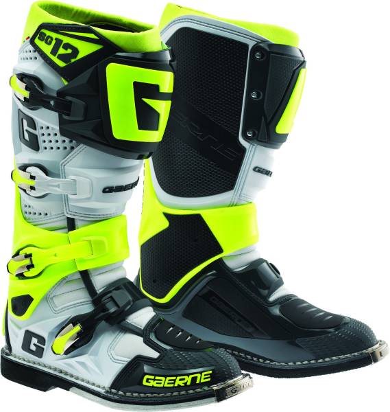 GAERNE - SG-12 BOOTS WHITE/BLACK/NEON SZ 07 - Image 1