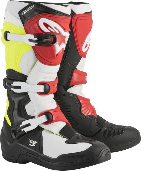 ALPINESTARS - TECH 3 BOOTS BLACK/WHITE/YELLOW SZ 05 - Image 1