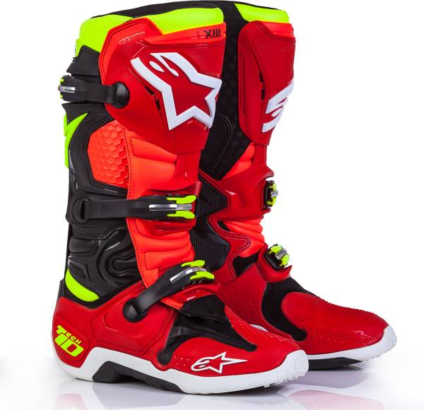 ALPINESTARS - LE TORCH TECH 10 BOOTS BLACK/RED/YELLOW SZ 08 - Image 1