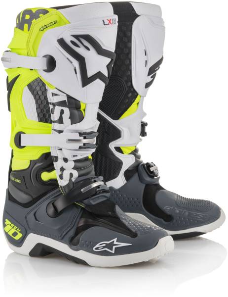 ALPINESTARS - ANGEL TECH 10 BOOTS FLO. YELLOW/GREY/BLACK SZ 08 - Image 1