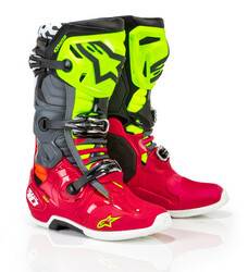 ALPINESTARS - TECH 10 ANAHEIM1 BOOTS RED/BLACK/YELLOW SZ 08 - Image 1