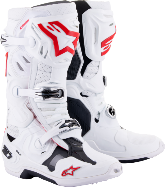 ALPINESTARS - TECH 10 SUPERVENTED BOOTS WHITE/BRIGHT RED SZ 7 - Image 1