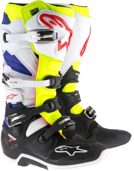 ALPINESTARS - TECH 7 BOOTS WHITE/YELLOW/BLUE SZ 05 - Image 1