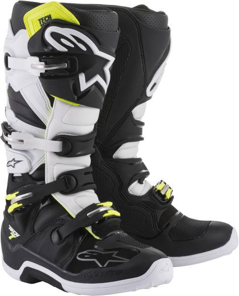 ALPINESTARS - TECH 7 BOOTS BLACK/WHITE SZ 05 - Image 1