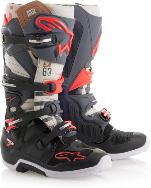 ALPINESTARS - TECH 7 BLACKJACK BOOTS YELLOW/FLUORESCENT RED 08 - Image 1